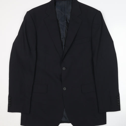 Tom English Men's Black Striped Blazer, 40R, Single-Breasted