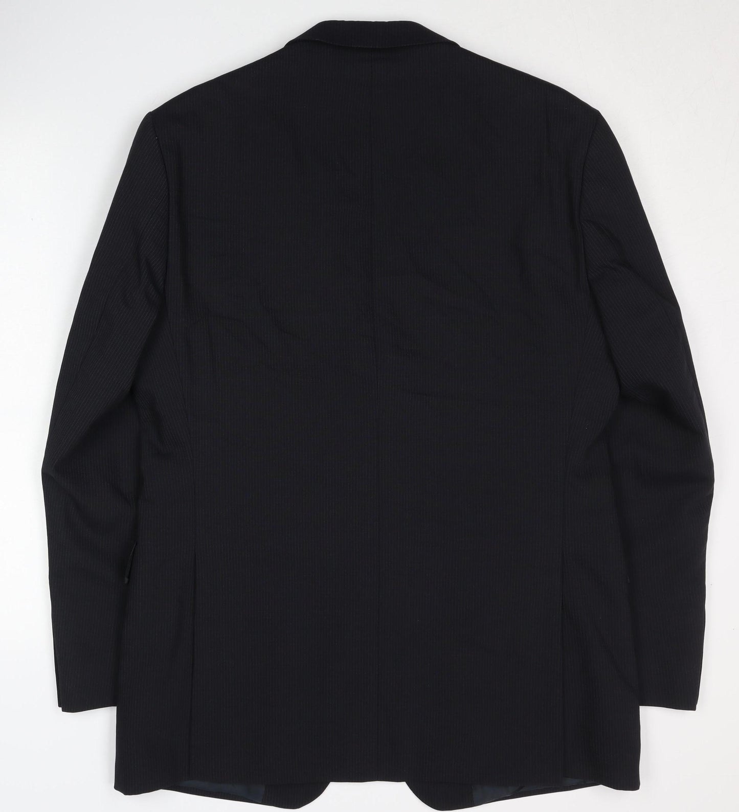 Tom English Men's Black Striped Blazer, 40R, Single-Breasted