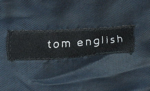Tom English Men's Black Striped Blazer, 40R, Single-Breasted