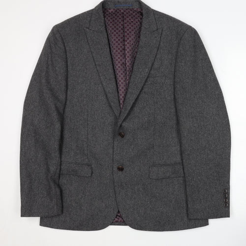 Next Men's Grey Slim Fit Blazer 42 Single-Breasted