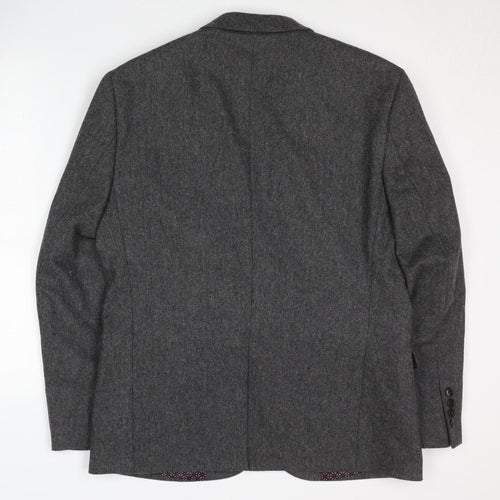 Next Men's Grey Slim Fit Blazer 42 Single-Breasted