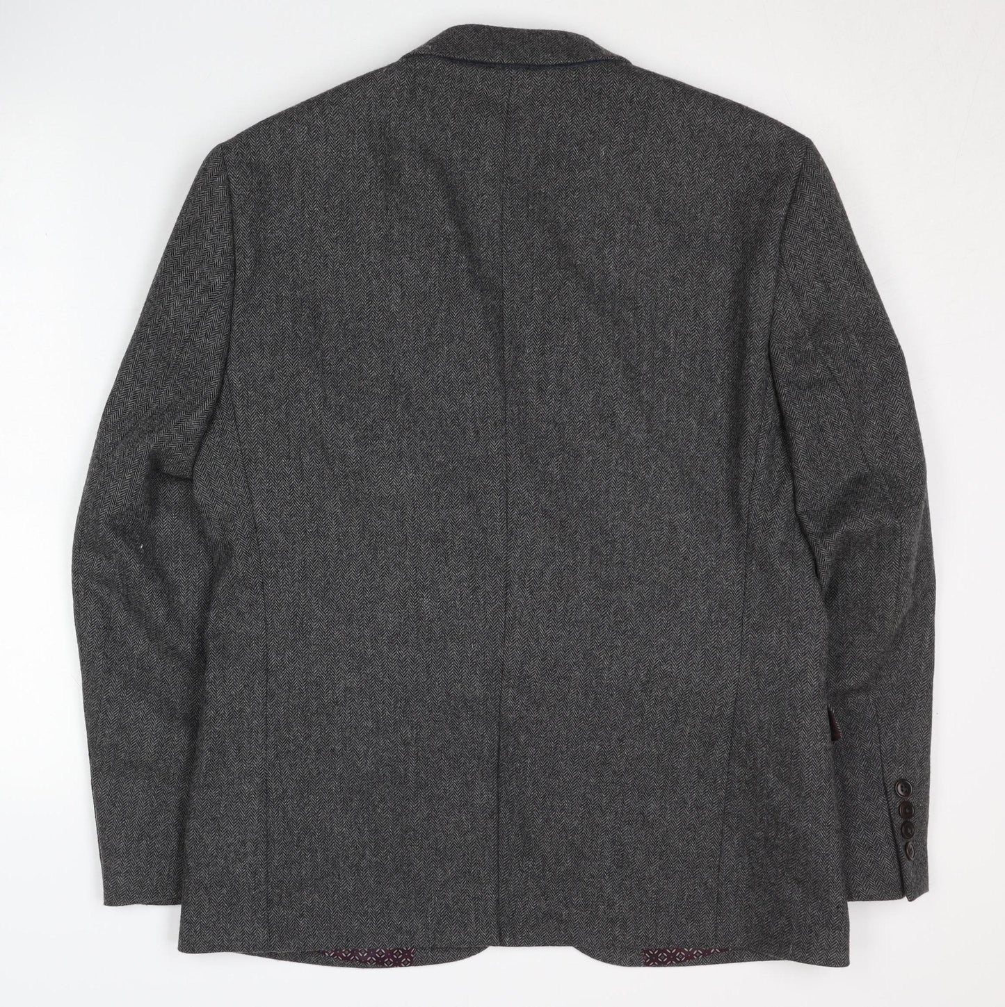 Next Men's Grey Slim Fit Blazer 42 Single-Breasted