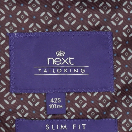 Next Men's Grey Slim Fit Blazer 42 Single-Breasted