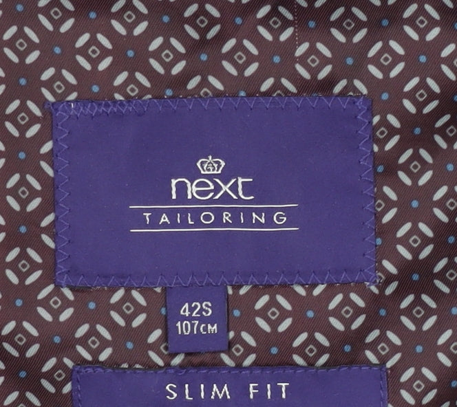 Next Men's Grey Slim Fit Blazer 42 Single-Breasted