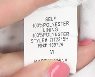 Honey Punch Women's White Polka Dot Cropped Blouse M