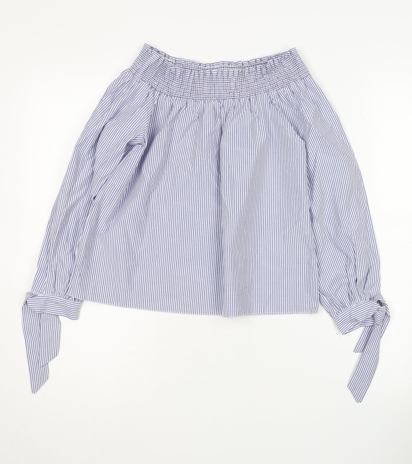 New Look Women's Blue Striped Off the Shoulder Blouse