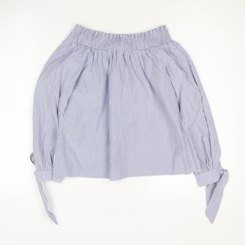 New Look Women's Blue Striped Off the Shoulder Blouse