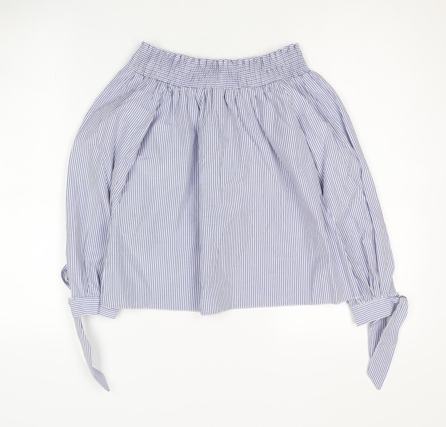 New Look Women's Blue Striped Off the Shoulder Blouse