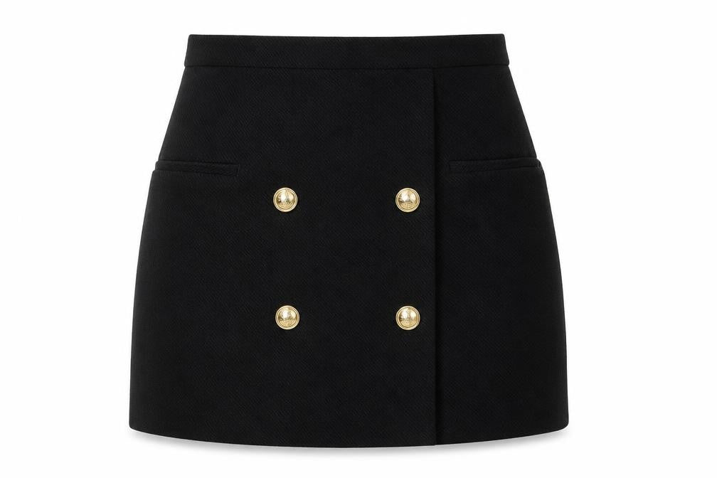Front view of H&M Women's Black Mini Pencil Skirt, size 6