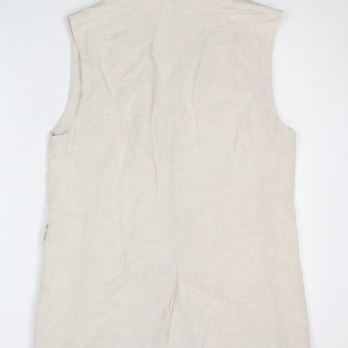 H&M Women's Beige Double-Breasted Waistcoat S