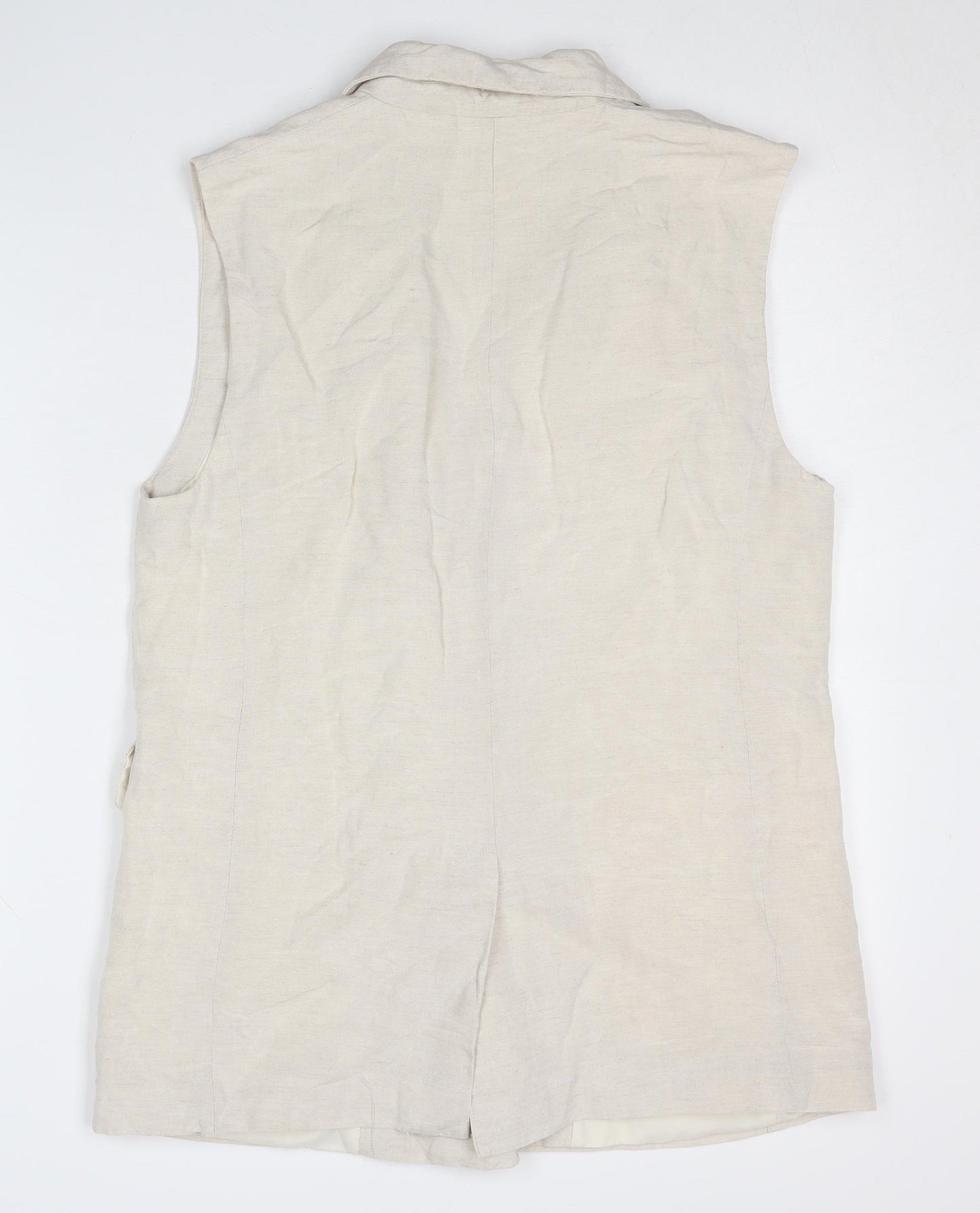 H&M Women's Beige Double-Breasted Waistcoat S