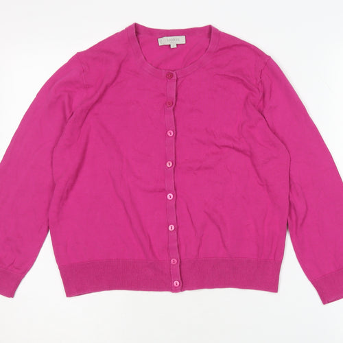 Hobbs Women's Pink Cardigan, M, Cotton Silk Blend