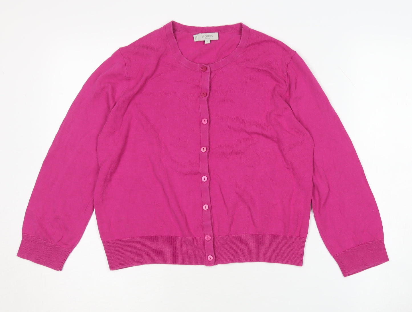 Hobbs Women's Pink Cardigan, M, Cotton Silk Blend