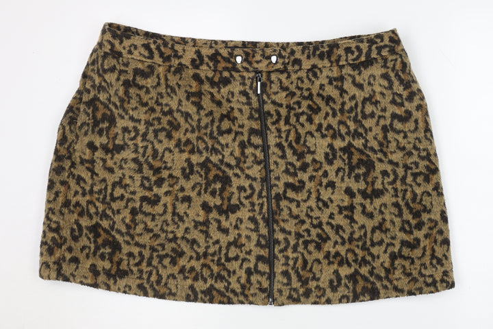 Next Women's Brown Animal Print Pencil Skirt - Size 20