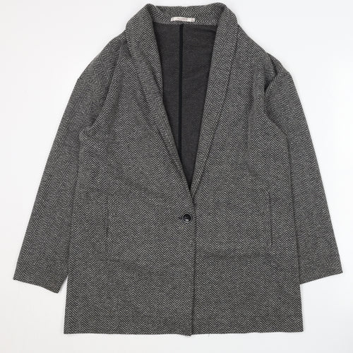 Pull&Bear Women's Grey Herringbone Blazer S