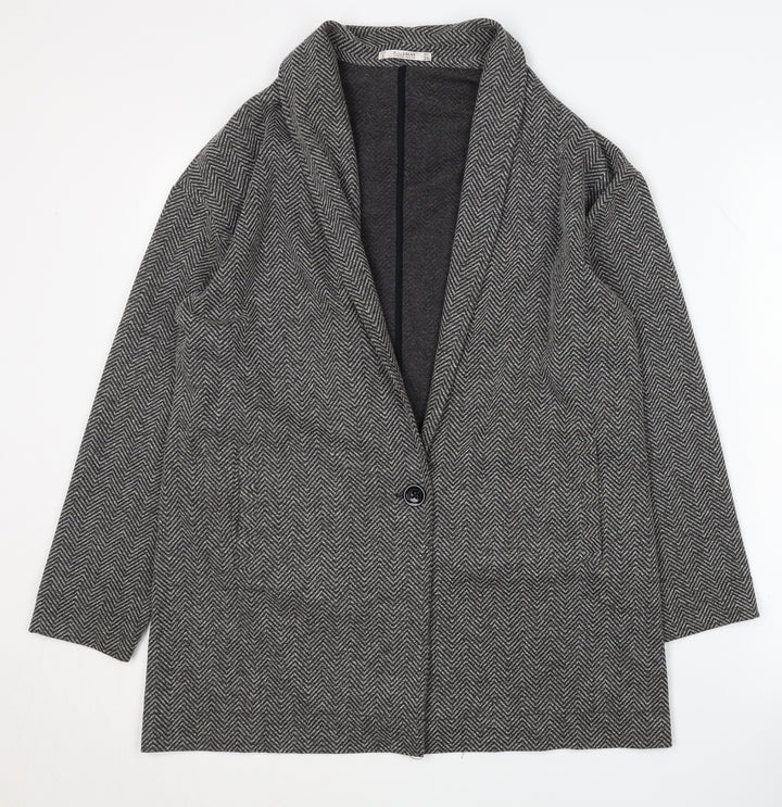 Pull&Bear Women's Grey Herringbone Blazer S