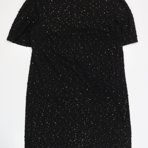 Oasis Women's Black Sequin Dress - Size L