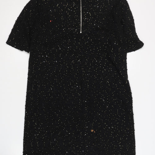 Oasis Women's Black Sequin Dress - Size L