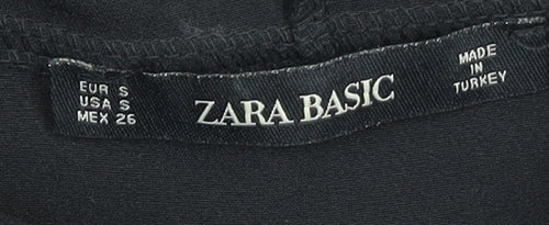 Zara Women's S Black Pink 1/2 Zip Colourblock Hoodie