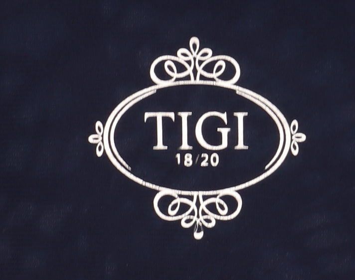 TIGI Women's Blue Geometric Polyester T-Shirt