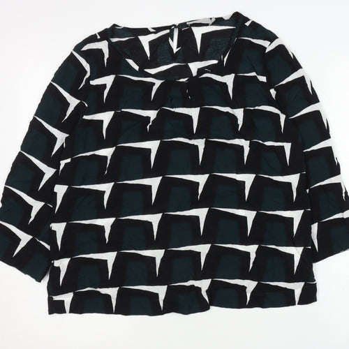 Betty & Co Women’s Black Geometric Blouse Size 10
