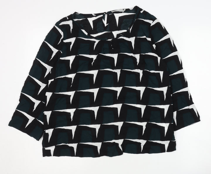 Betty & Co Women’s Black Geometric Blouse Size 10