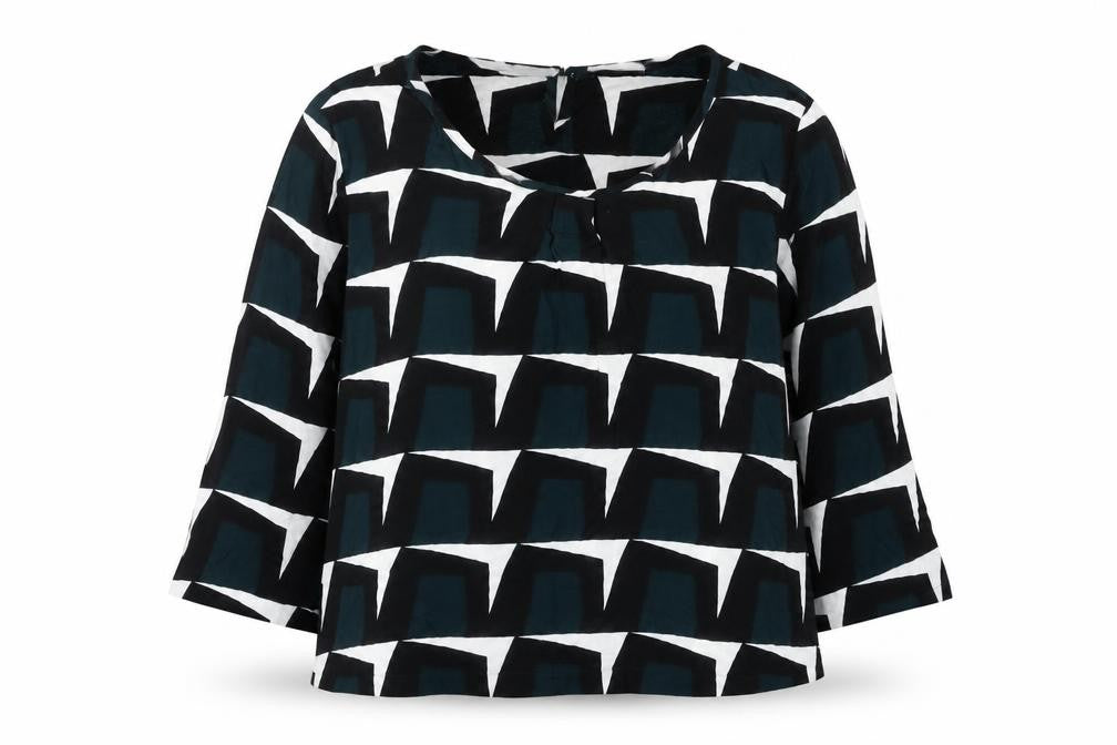 Betty & Co Women’s Black Geometric Blouse Size 10