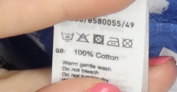 New Look Women's Blue Cropped Blouse - Size 18