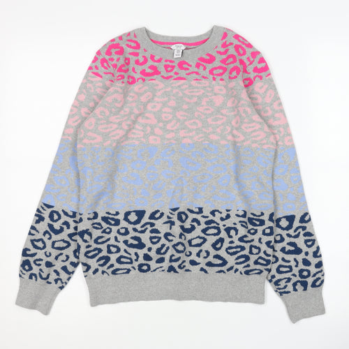 M&Co Women's Multicoloured Animal Print Jumper Size 8