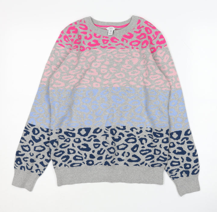 M&Co Women's Multicoloured Animal Print Jumper Size 8