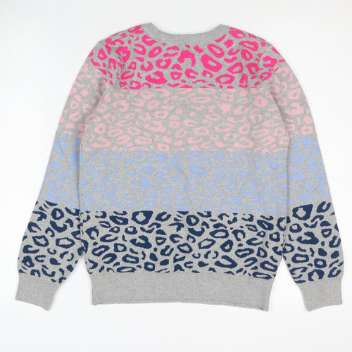 M&Co Women's Multicoloured Animal Print Jumper Size 8