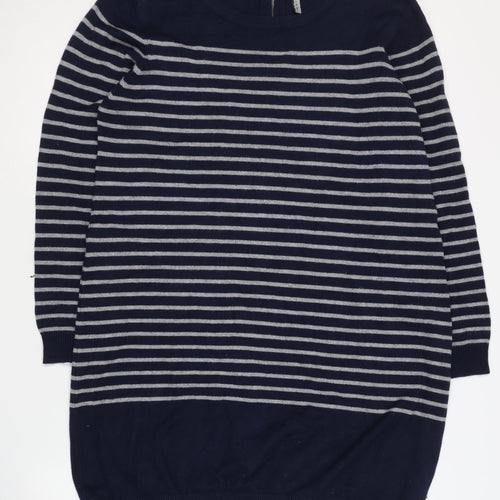 Intuition Women's Blue Striped Pullover Jumper Size L