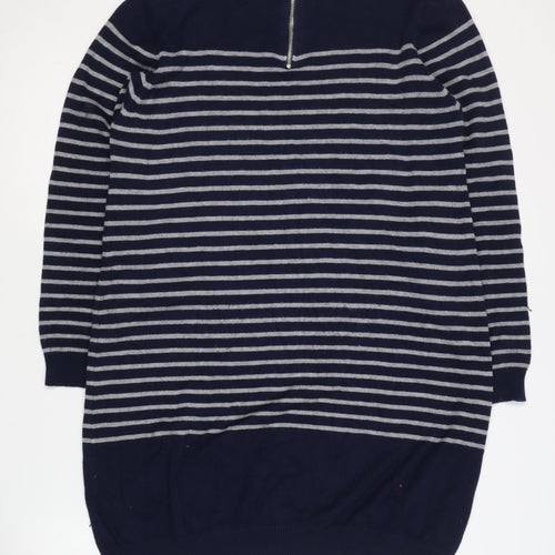 Intuition Women's Blue Striped Pullover Jumper Size L