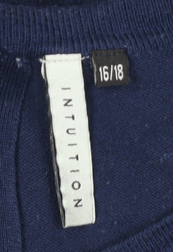 Intuition Women's Blue Striped Pullover Jumper Size L