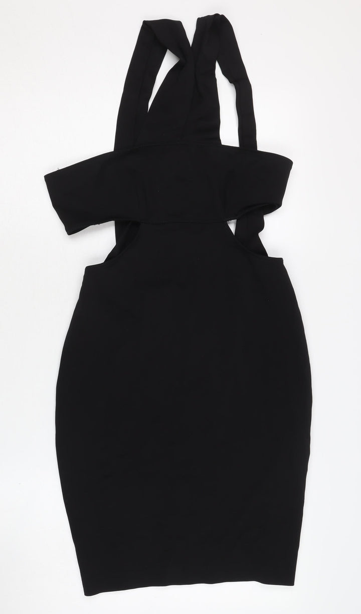 Zara Women's Black Sleeveless Backless Dress M