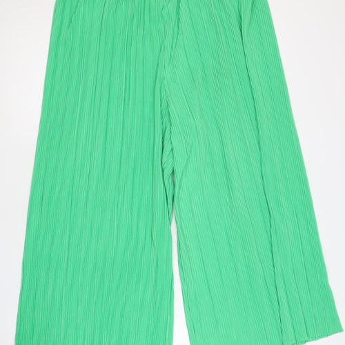 New Look Women's Green Wide-Leg Trousers, Size 14