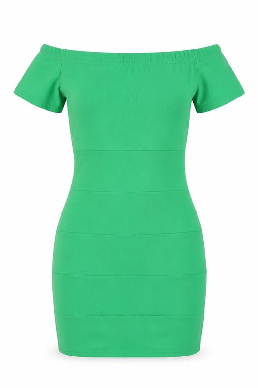 Front view of PRETTYLITTLETHING Women’s Green Bodycon Dress, size UK 10