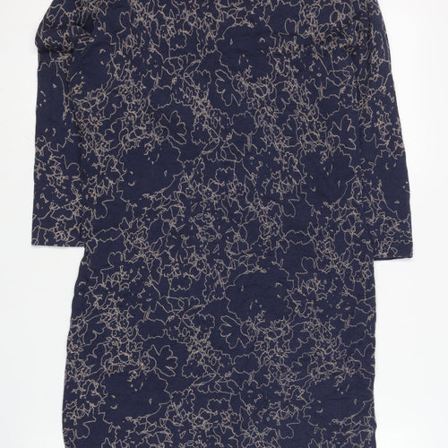 Next Women's Blue Floral Dress, Size 10, 3/4 Sleeve
