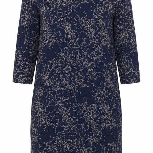 Next Women's Blue Floral Dress, Size 10, 3/4 Sleeve