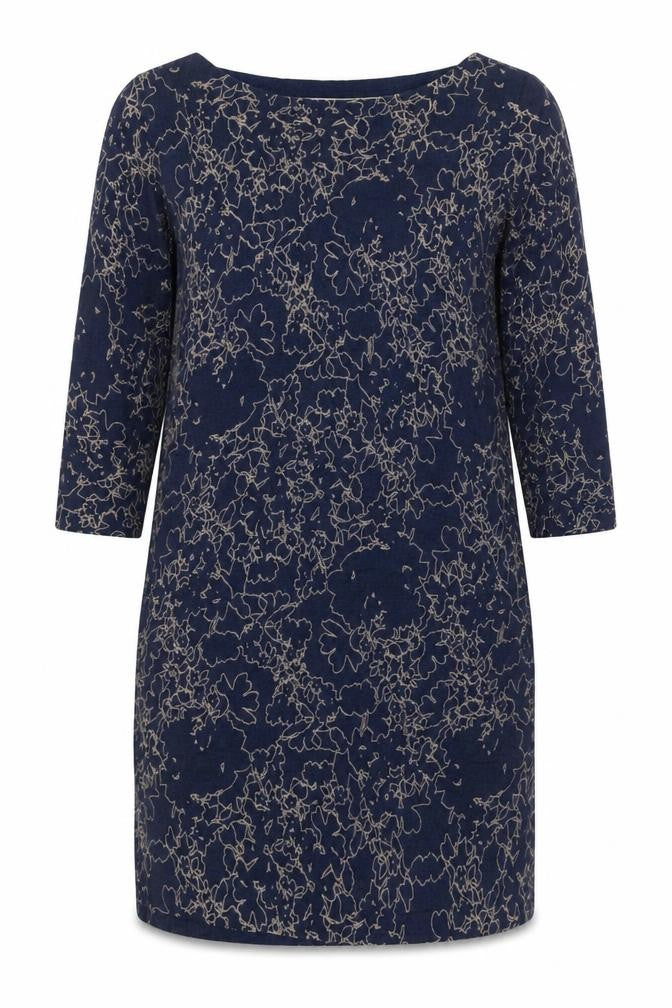 Next Women's Blue Floral Dress, Size 10, 3/4 Sleeve