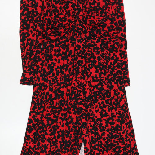 Monsoon Women's Red Animal Print Shirt Dress - S