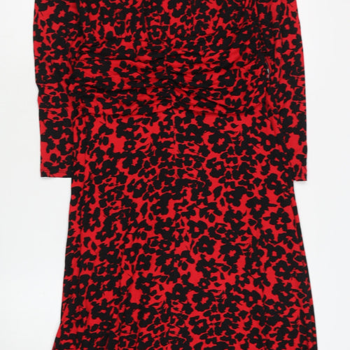Monsoon Women's Red Animal Print Shirt Dress - S