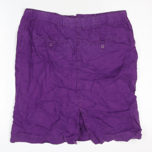 Marks and Spencer Women's Purple Flax Skirt Size 12