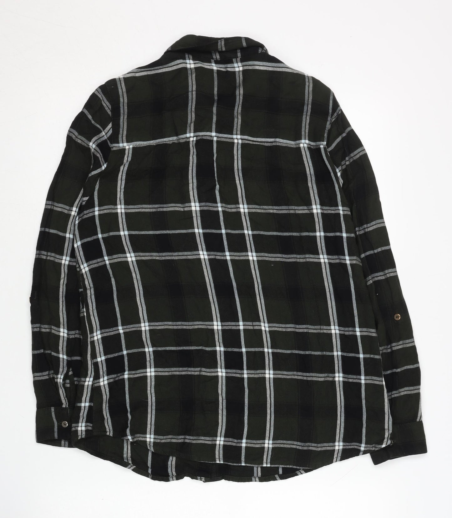 Dorothy Perkins Women Black Check Button-Up Shirt Size 12