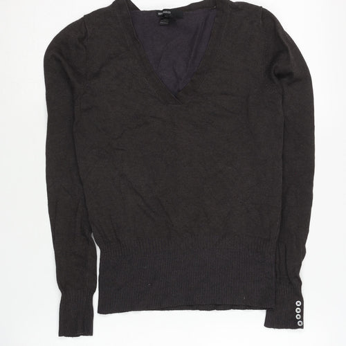 MNG Basics Women's Black V-Neck Pullover Jumper Size M