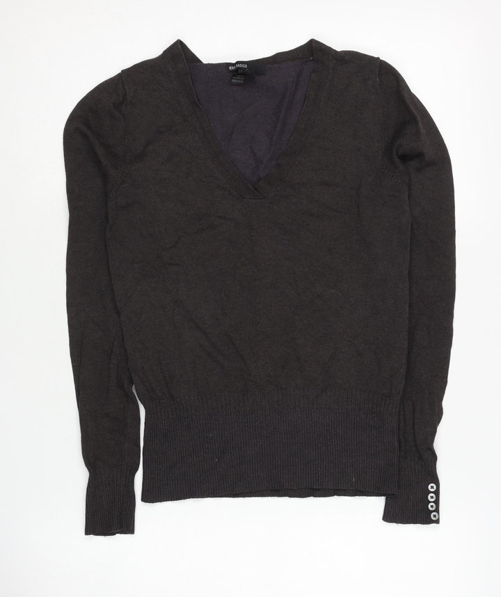 MNG Basics Women's Black V-Neck Pullover Jumper Size M
