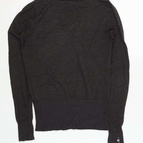 MNG Basics Women's Black V-Neck Pullover Jumper Size M