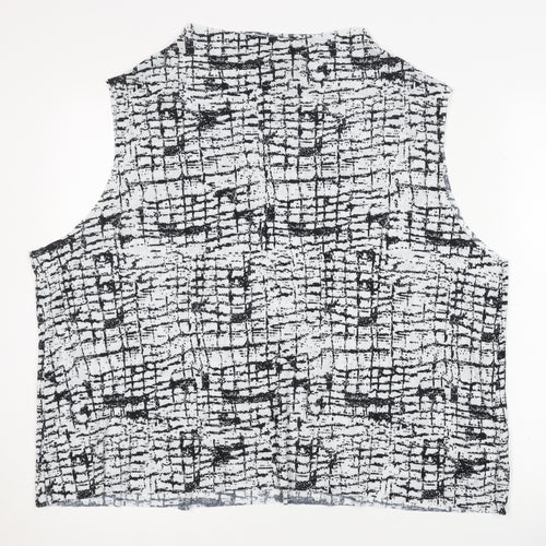 Topshop Women's Geometric Black Sleeveless Top Size 14