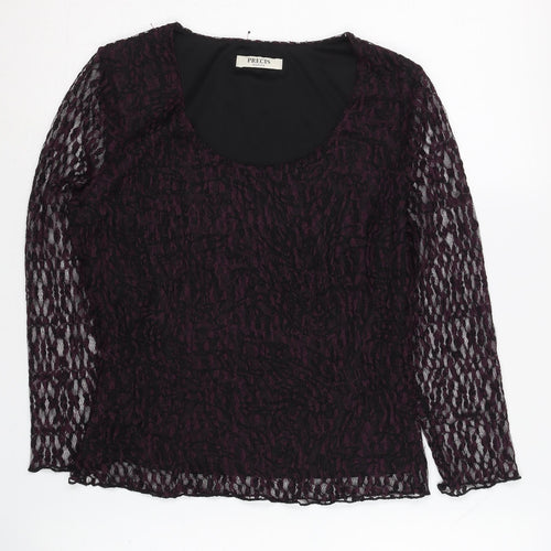 Precis Women’s Black Lace Blouse Small 3/4 Sleeves