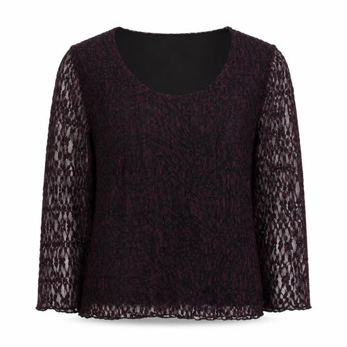 Precis Women’s Black Lace Blouse Small 3/4 Sleeves